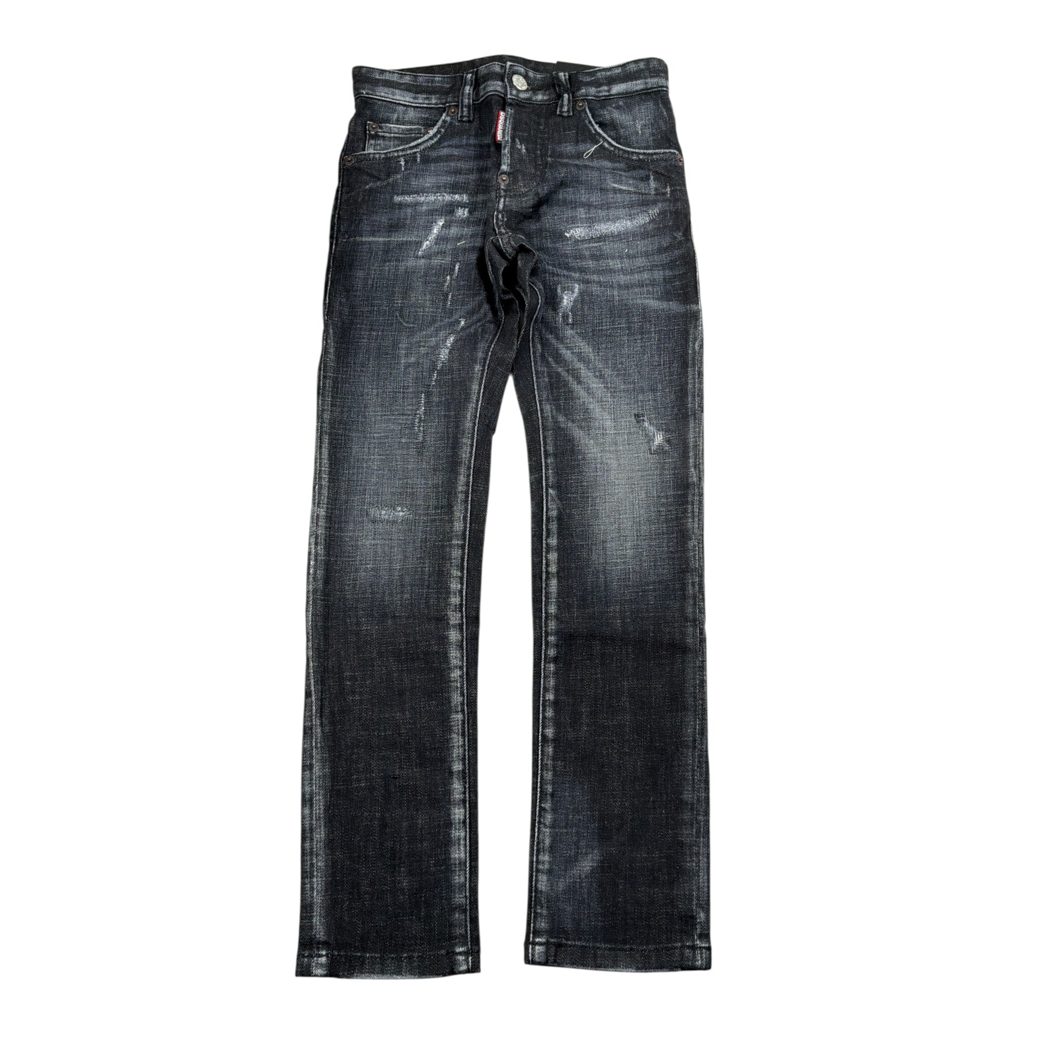 Dsquared2 Jeans tinta unita con Strappi Nero per Bambino DQ0236 NERO DSQUARED2 
