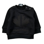 Dsquared2 Felpa tinta unita con Logo Nero per Neonato DQ0302 NERO DSQUARED2 