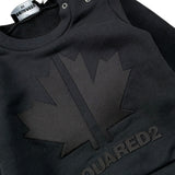 Dsquared2 Felpa tinta unita con Logo Nero per Neonato DQ0302 NERO DSQUARED2 