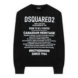 Dsquared2 Felpa tinta unita Girocollo con Stampa Nero per Bambino DQ0474 NERO DSQUARED2 