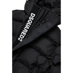 Dsquared2 Giubbino tinta unita con Zip E Cappuccio Nero per Bambino DQ1090 NERO DSQUARED2 