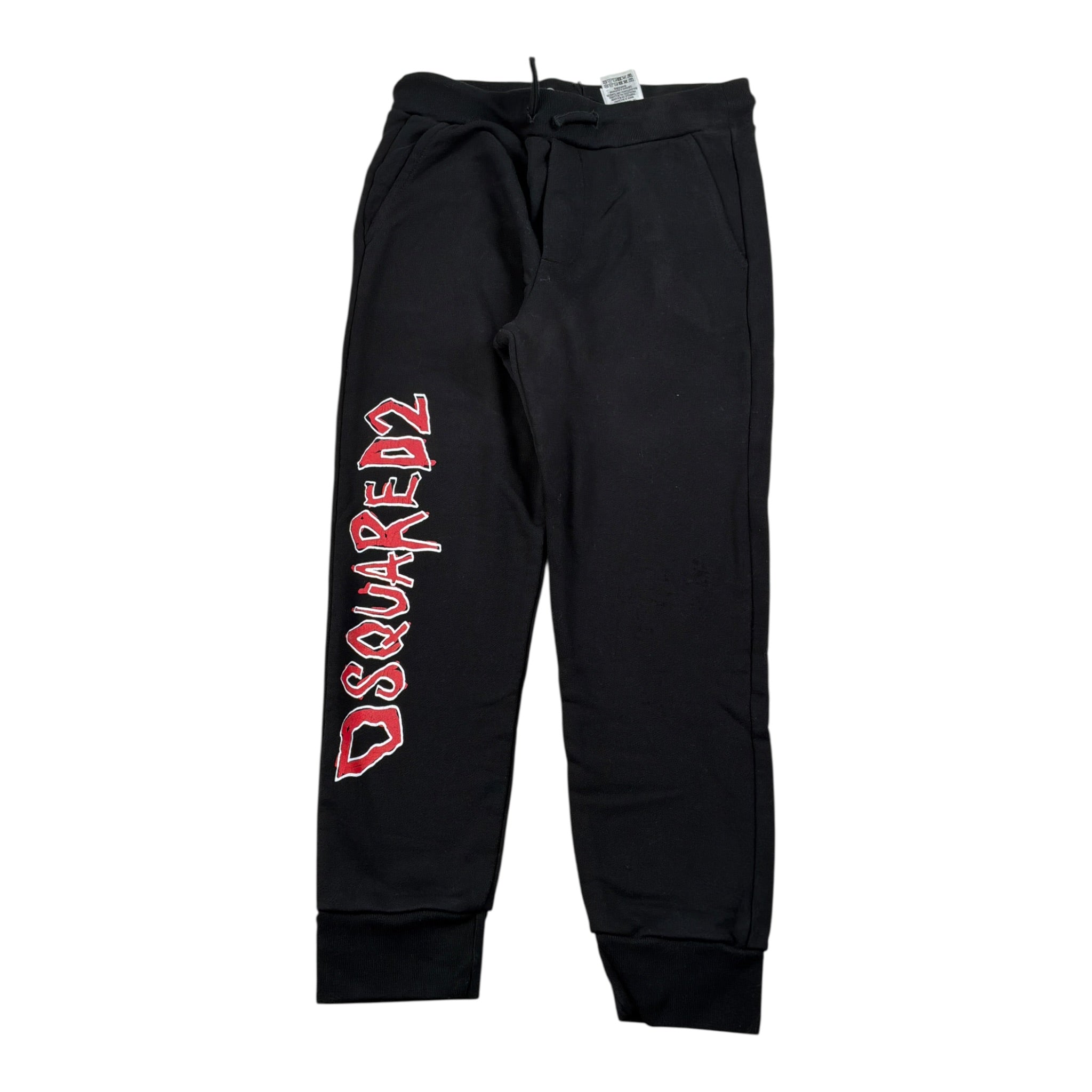 Dsquared2 Pantalone Modello Tuta tinta unita con Stampa Nero per Bambino DQ1253 NERO DSQUARED2 