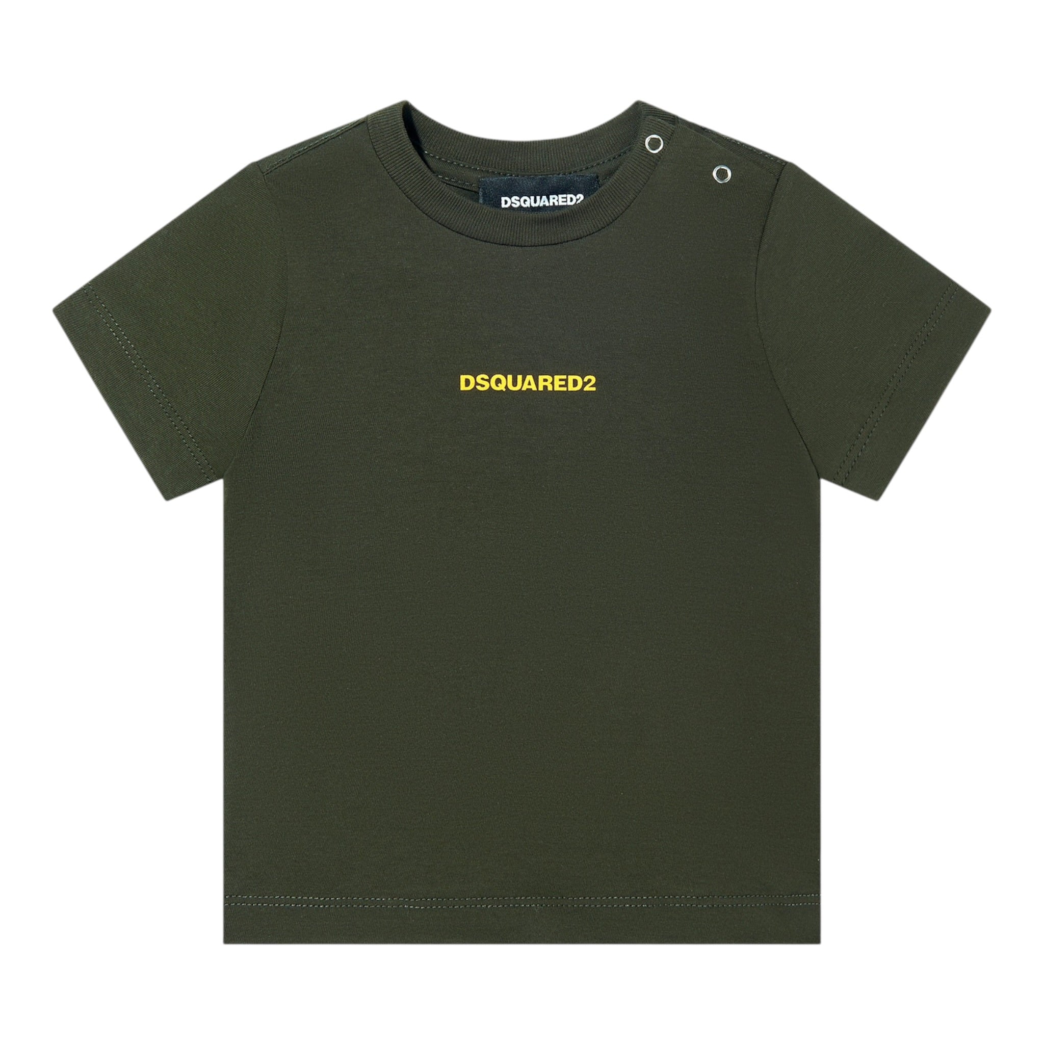 Dsquared2 T-Shirt Girocollo tinta unita con Logo Verde per Bambino DQ2853NJ VERDE DSQUARED2 