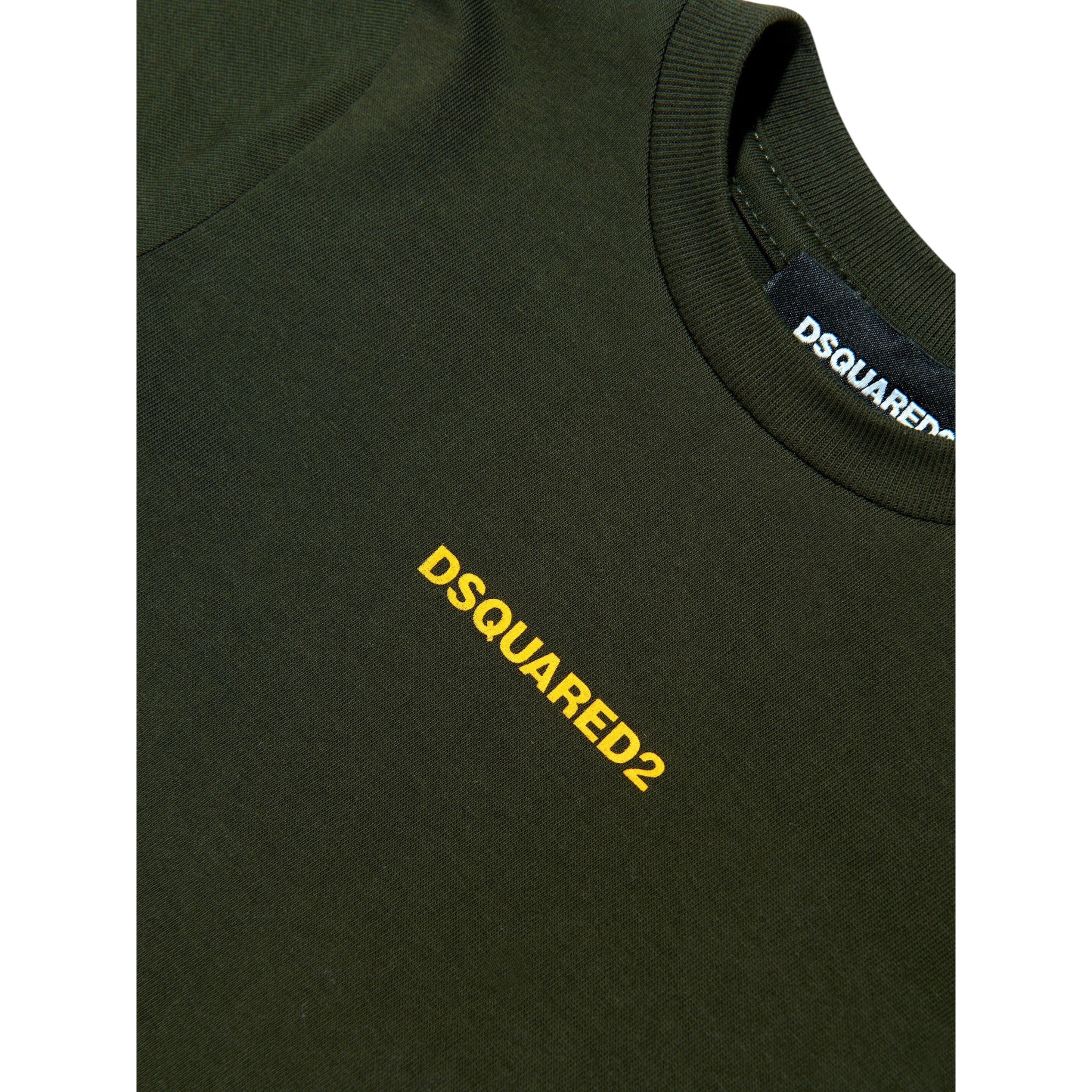Dsquared2 T-Shirt Girocollo tinta unita con Logo Verde per Bambino DQ2853NJ VERDE DSQUARED2 
