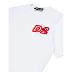 Dsquared2 T-Shirt Girocollo tinta unita con Logo Bianco per Bambino DQ2996 BIANCO DSQUARED2 