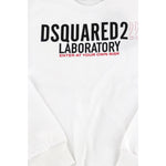 Dsquared2 Felpa Chiusa Girocollo tinta unita con Stampa Bianco per Neonato DQ3006N BIANCO DSQUARED2 