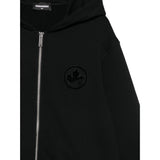 Dsquared2 Felpa con Zip E Cappuccio tinta unita Nero per Bambino DQ3010X NERO DSQUARED2 