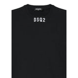 Dsquared2 Felpa Girocollo tinta unita con Logo Nero per Bambino DQ3017 NERO DSQUARED2 