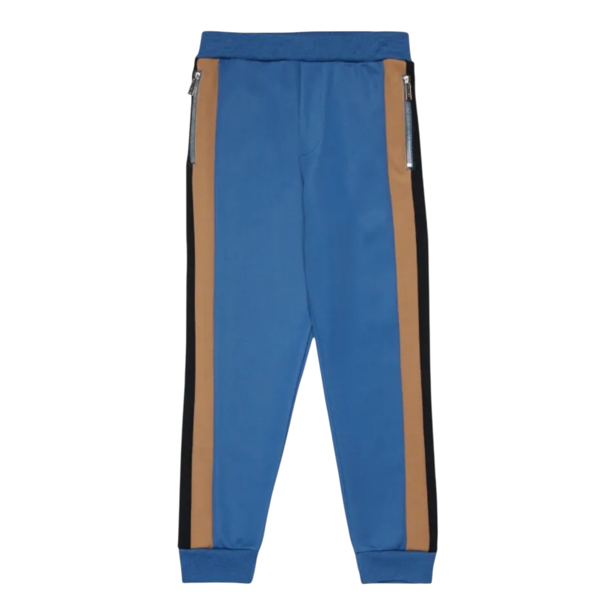 Dsquared2 Pantalone Modello Tuta tinta unita con Profili In Contrasto Blu per Bambino DQ3029 BLU DSQUARED2 