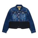 Dsquared2 Giubbino In Denim Bicolore Blu per Bambino DQ3049 BLU DSQUARED2 