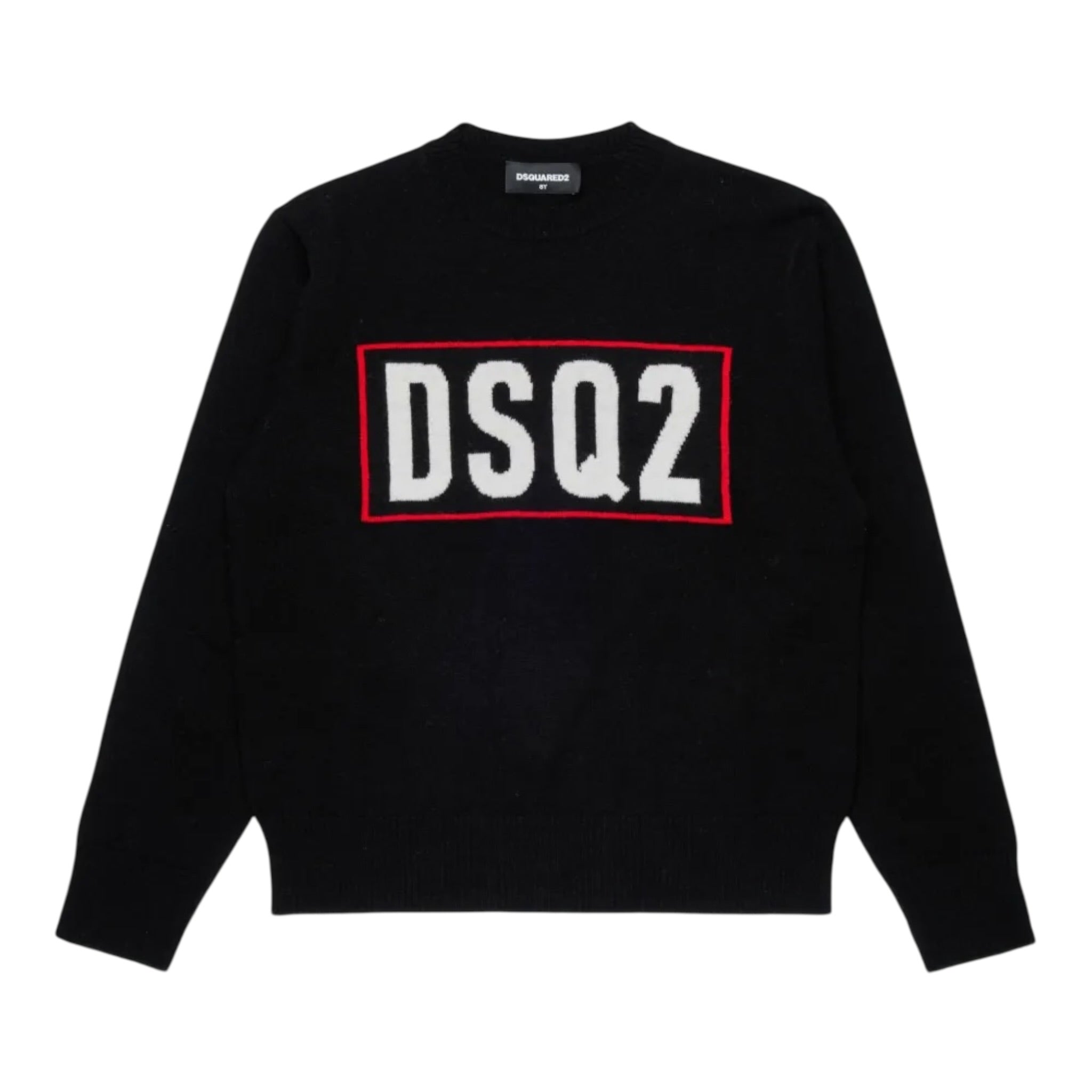 Dsquared2 Maglia Girocollo tinta unita Cn Stampa Nero per Bambino DQ3071XX NERO DSQUARED2 
