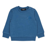 Dsquared2 Felpa Chiusa Girocollo tinta unita con Logo Petrolio per Neonato DQ3095 PETROLIO DSQUARED2 