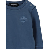 Dsquared2 Felpa Chiusa Girocollo tinta unita con Logo Petrolio per Neonato DQ3095X PETROLIO DSQUARED2 