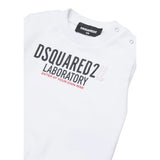 Dsquared2 Felpa Girocollo tinta unita con Stampa Bianco per Bambino DQ3100J BIANCO DSQUARED2 
