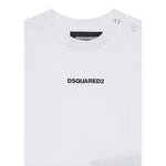 Dsquared2 Shirt Girocollo tinta unita con Logo Bianco per Neonato DQ3108 BIANCO DSQUARED2 