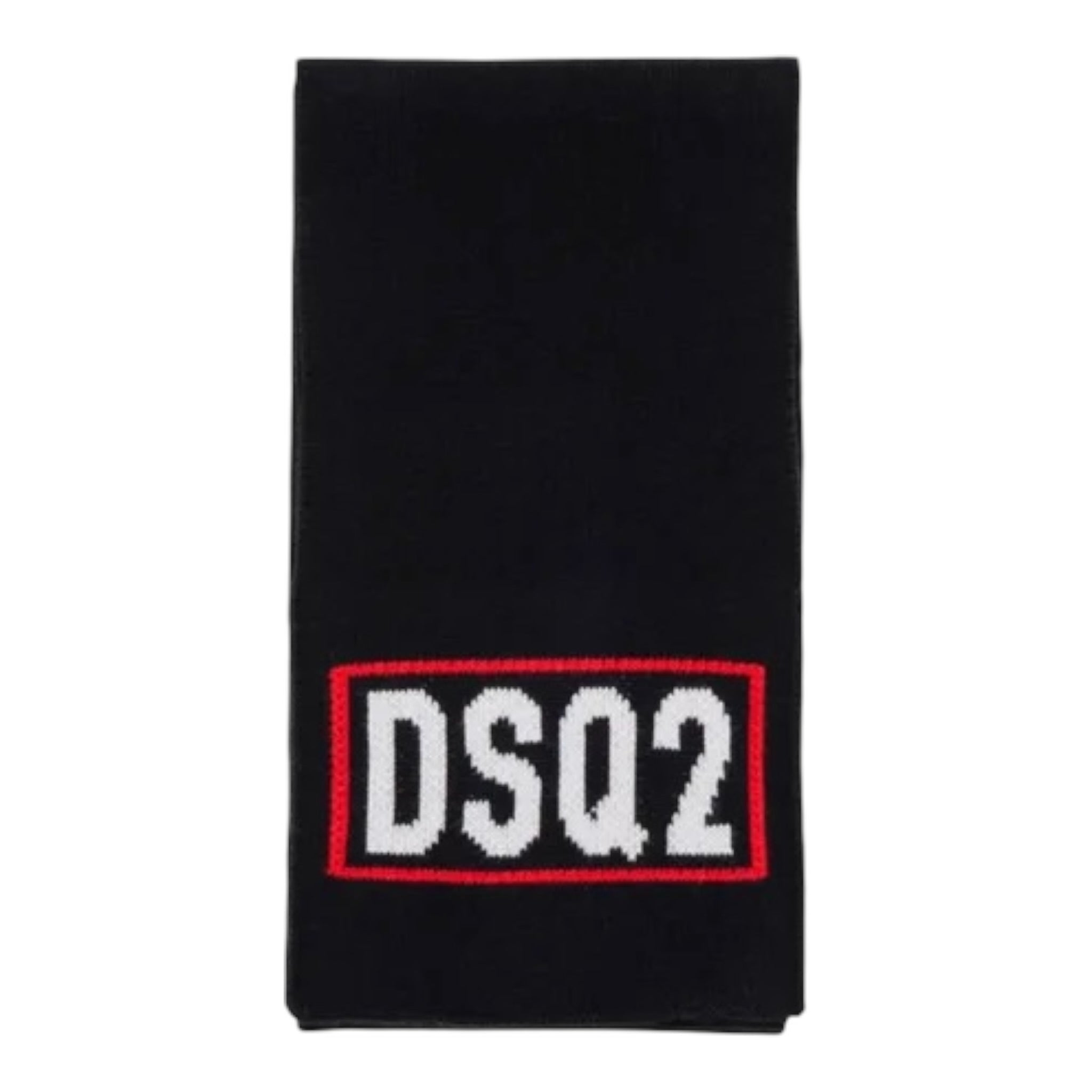 Dsquared2 Sciarpa tinta unita con Logo Nero per Bambino DQ3121 NERO DSQUARED2 