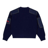 Dsquared2 Maglia tinta unita con Toppe In Denim Blu per Bambino DQ3132 BLU DSQUARED2 