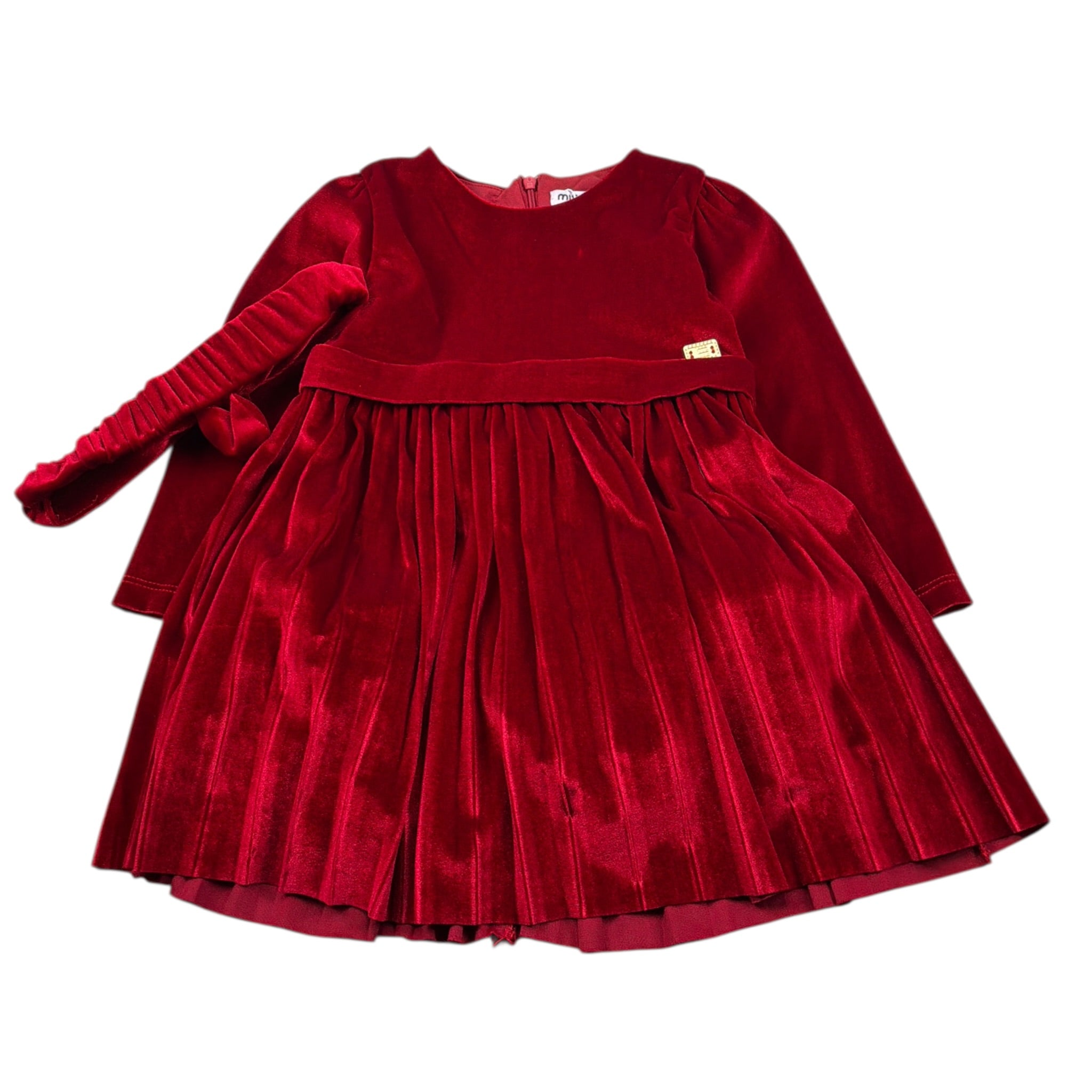 Ebita Abito Manica Lunga tinta unita con Fascia Rosso per Neonata 243293N ROSSO EBITA 