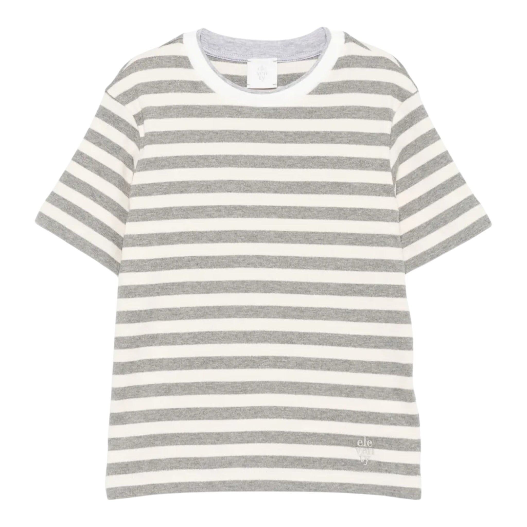 Eleventy T-Shirt tinta unita con Fantasia A Righe Panna per Bambina EX8P01 PANNA ELEVENTY 