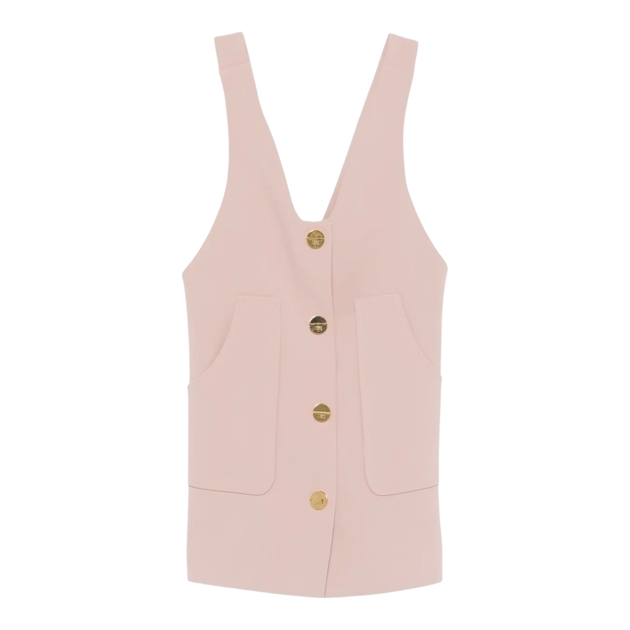 Elisabetta Franchi Salopette tinta unita con Bottoni Rosa per Bambina EFAB624 ROSA ELISABETTA FRANCHI 