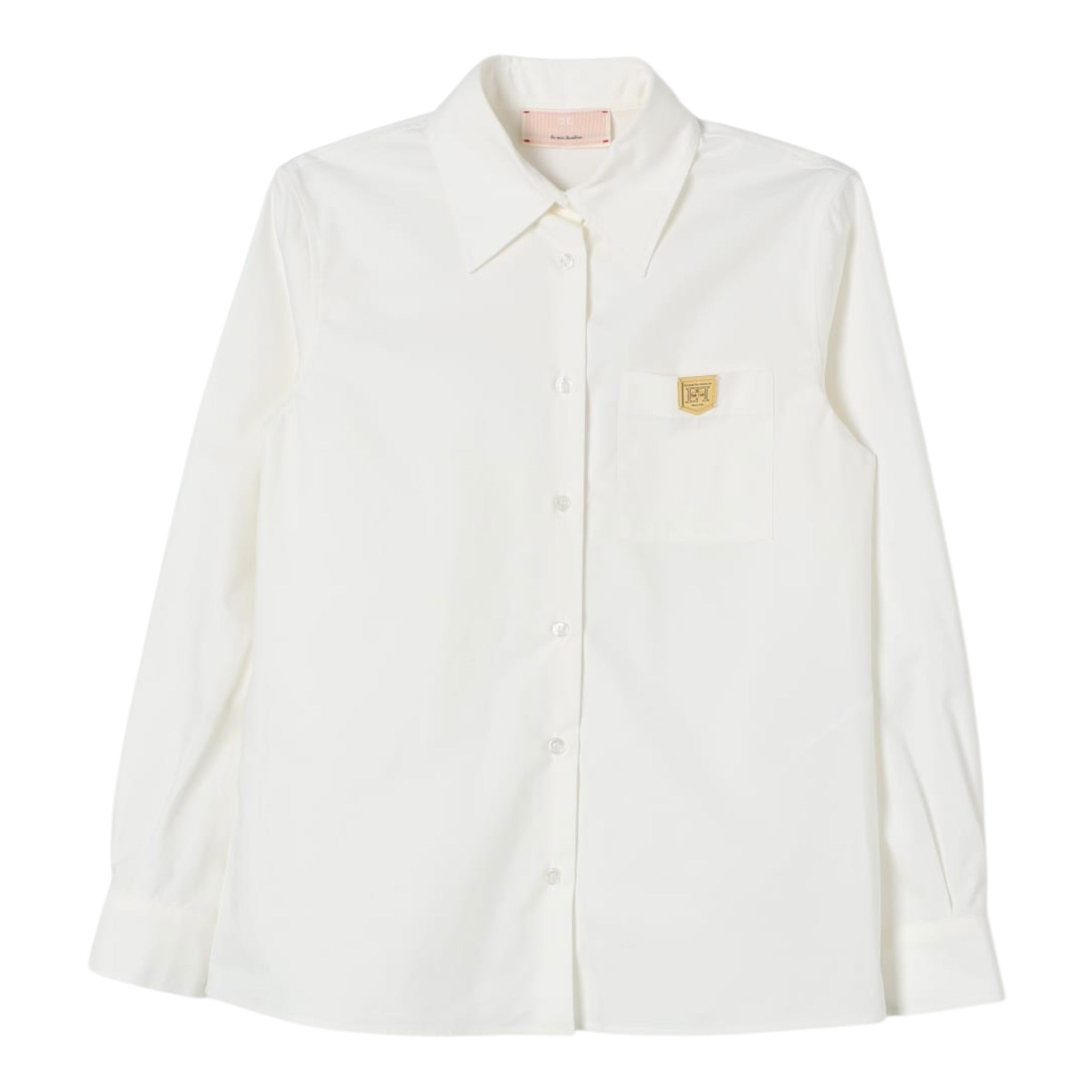 Elisabetta Franchi Camicia Manica Lunga Tinta Jnita con Taschino Panna per Bambina EFCA245 PANNA ELISABETTA FRANCHI 