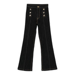 Elisabetta Franchi Jeans tinta unita Modello Zampa Blu per Bambina EFPA291 BLU ELISABETTA FRANCHI 