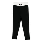 Elisabetta Franchi Leggins tinta unita con Logo Nero per Bambina EFPA301X NERO ELISABETTA FRANCHI 