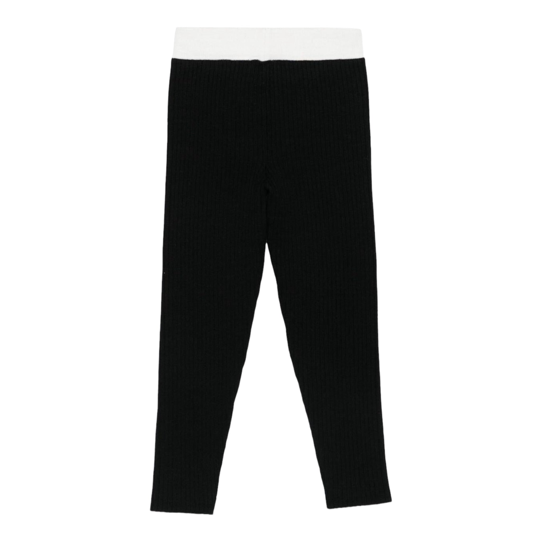 Elisabetta Franchi Leggins tinta unita con Logo Nero per Bambina EFPA301X NERO ELISABETTA FRANCHI 