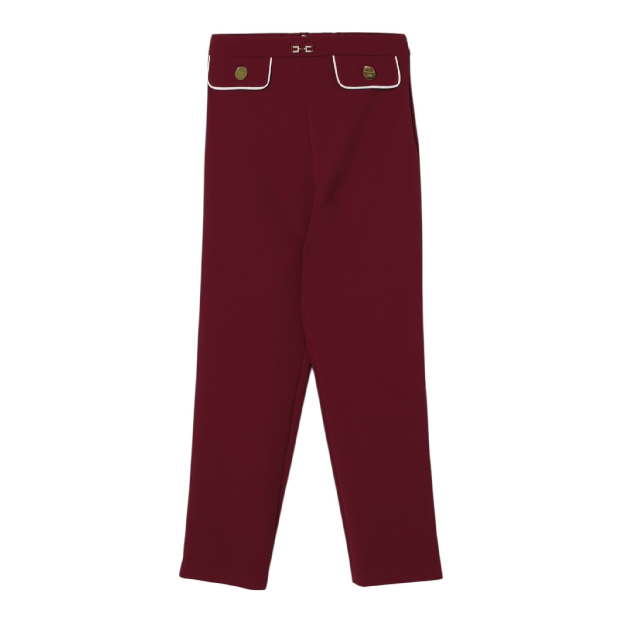 Elisabetta Franchi Pantalone tinta unita con Elastico In Vita Bordeaux per Bambina EFPA302 BORDEAUX ELISABETTA FRANCHI 
