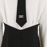 Elisabetta Franchi Tuta Intera Bicolore Manica Lunga Nero per Bambina EFTA111 NERO ELISABETTA FRANCHI 