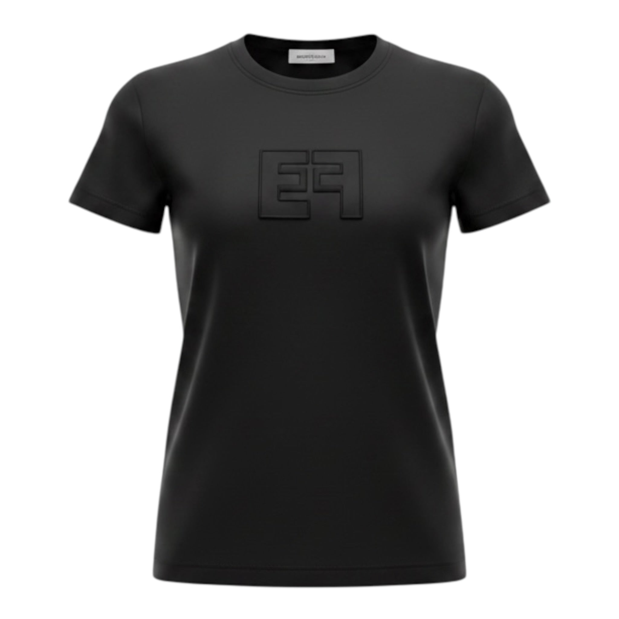 Elisabetta Franchi T-Shirt tinta unita con Logo Nero per Bambina EFTS246 NERO ELISABETTA FRANCHI 