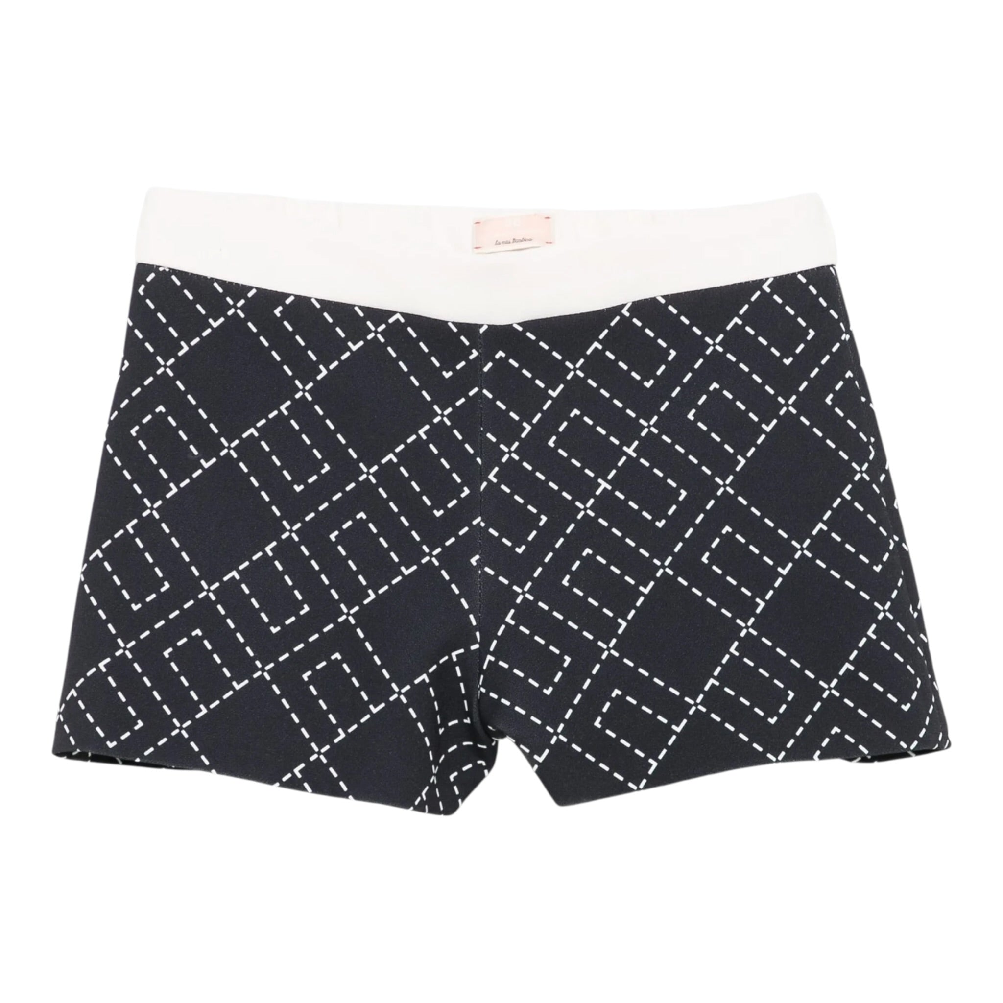Elisabetta Franchi Short tinta unita con Stampa Nero per Bambina EGBE024JX NERO ELISABETTA FRANCHI 