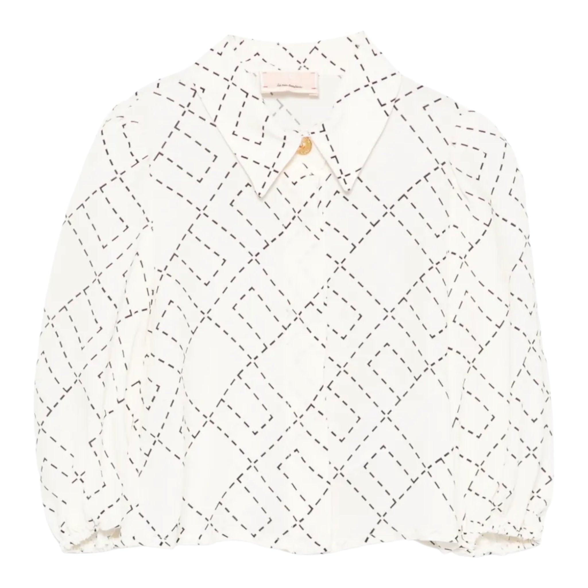 Elisabetta Franchi Camicia tinta unita con Stampa Panna per Neonata EGCA048 PANNA ELISABETTA FRANCHI 
