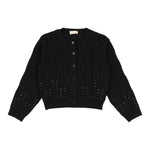 Elisabetta Franchi Cardigan tinta unita con Brillantini Nero per Neonata EGMA042N NERO ELISABETTA FRANCHI 