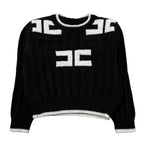 Elisabetta Franchi Maglia Girocollo tinta unita con Stampa Logo Nero per Neonata EGMA044 NERO ELISABETTA FRANCHI 