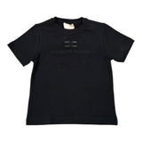 Elisabetta Franchi T-Shirt Girocollo tinta unita con Stampa Nero per Neonata EGTS098 NERO ELISABETTA FRANCHI 