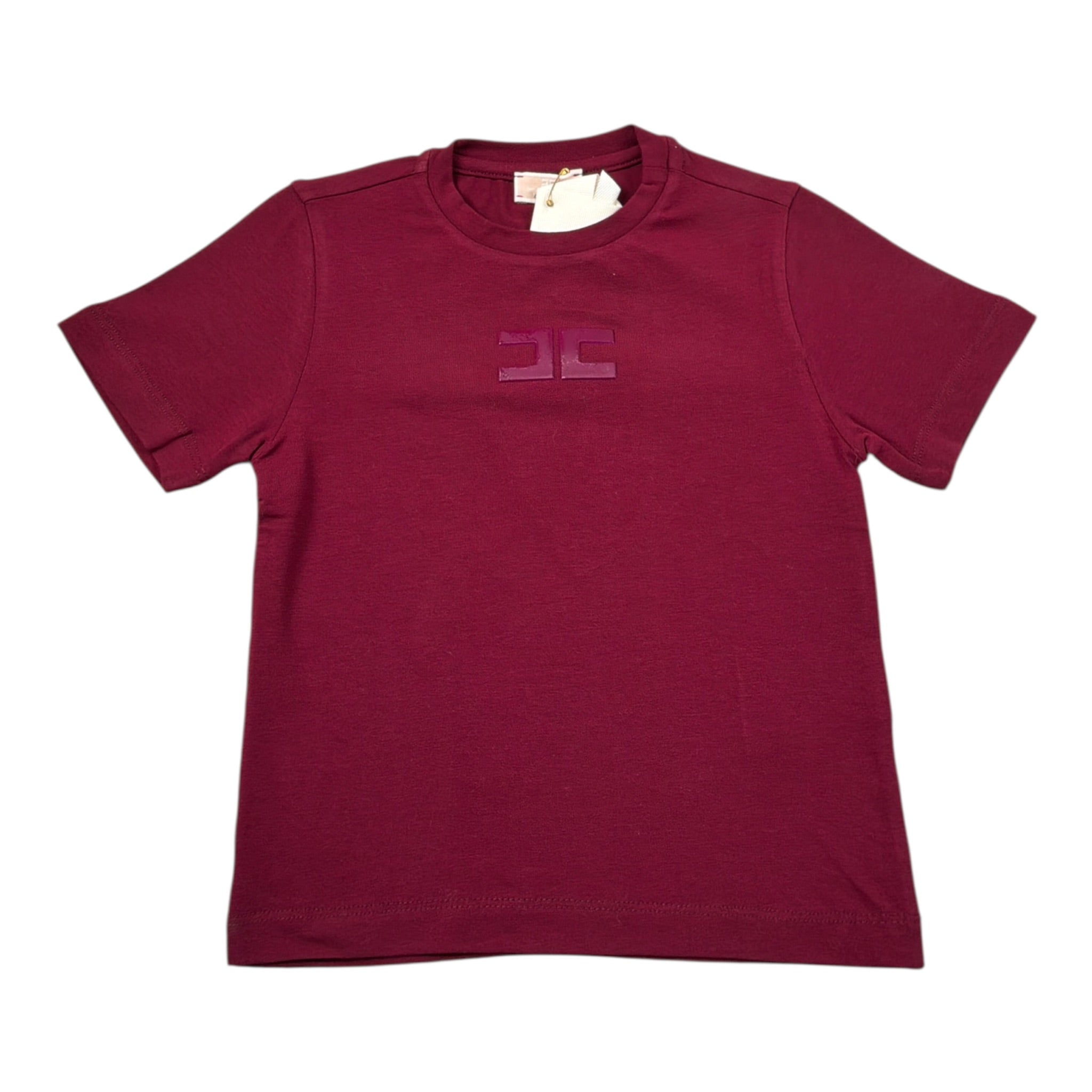 Elisabetta Franchi T-Shirt Girocollo tinta unita con Stampa Bordeaux per Neonata EGTS103 BORDEAUX ELISABETTA FRANCHI 