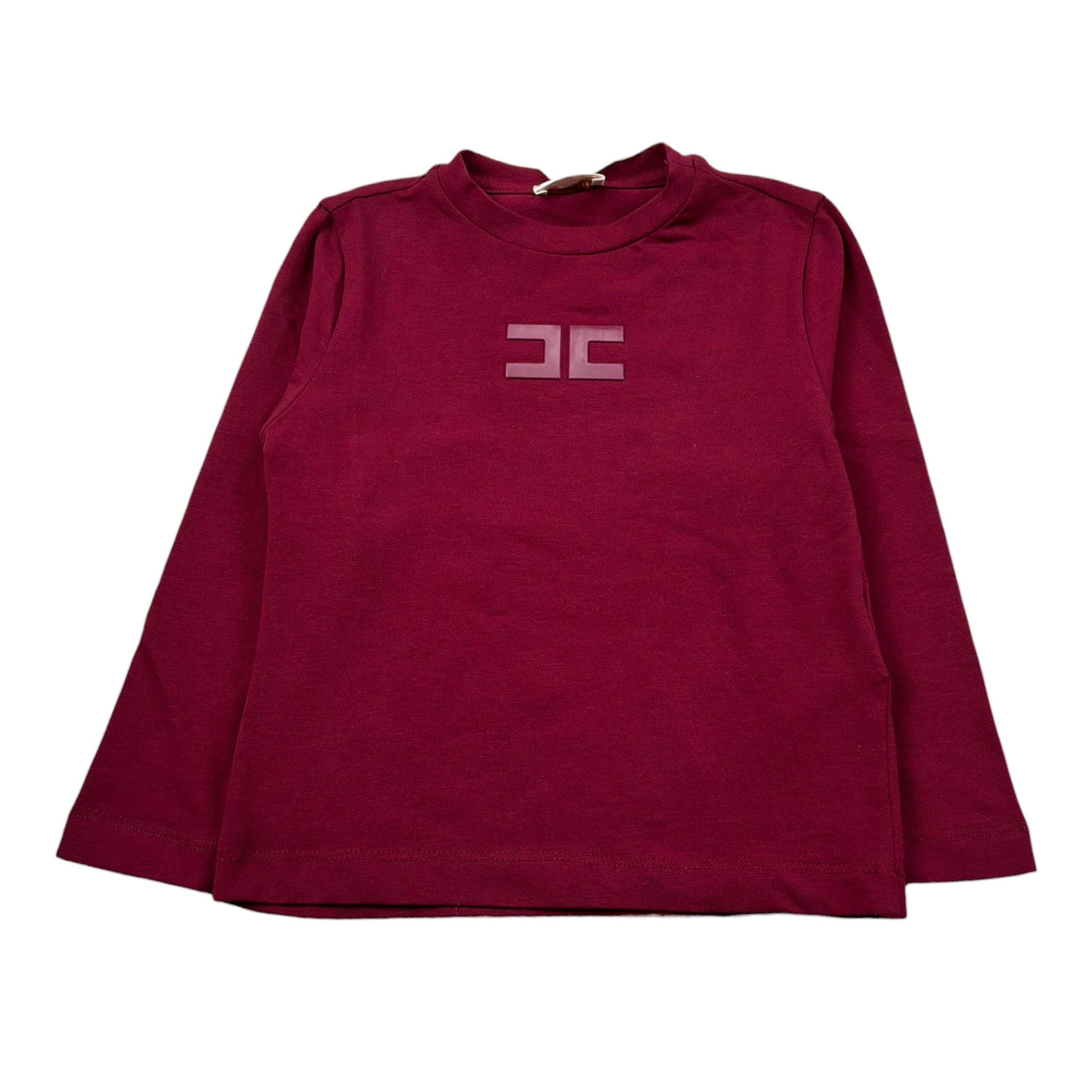 Elisabetta Franchi Shirt Girocollo tinta unita con Logo Bordeaux per Neonata EGTS105 BORDEAUX ELISABETTA FRANCHI 