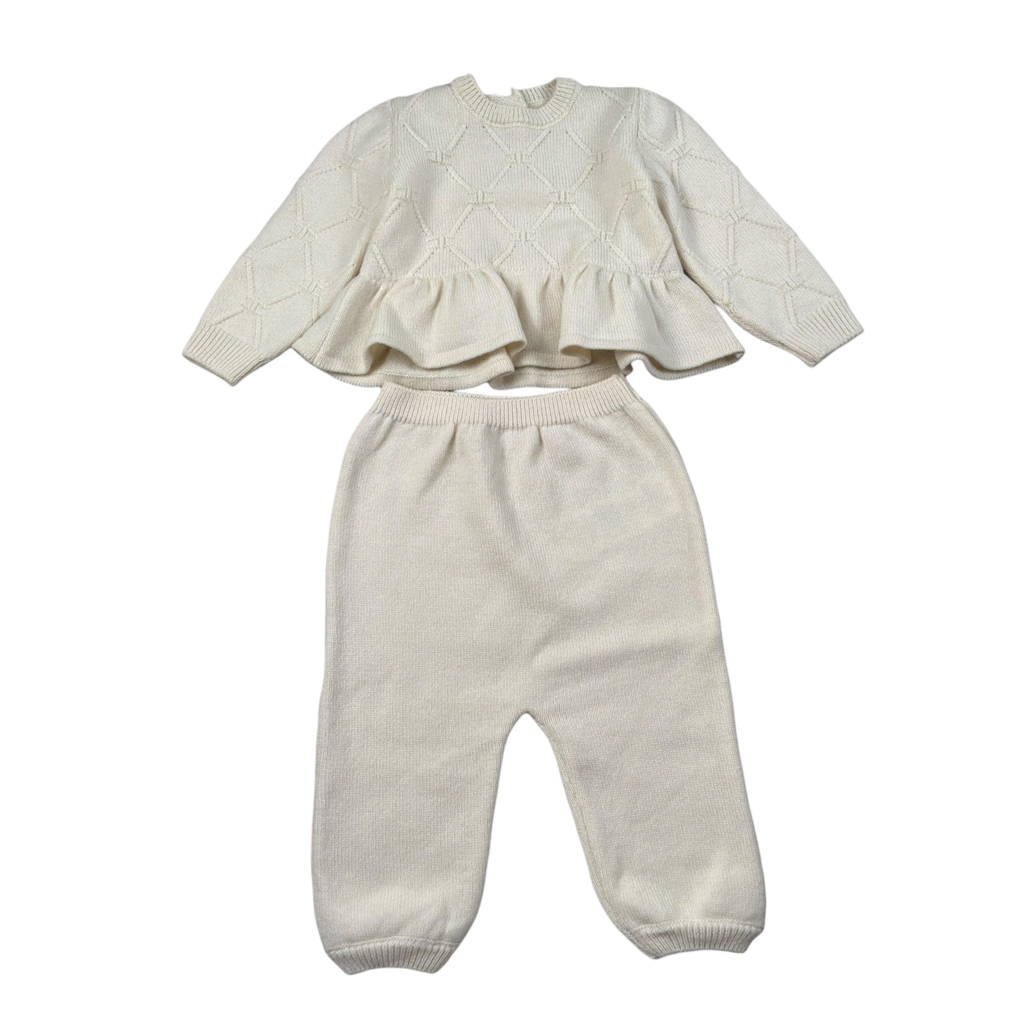Elisabetta Franchi Completo 2 Pezzi Maglia-Pantalone tinta unita Panna per Neonata ENCD100 PANNA ELISABETTA FRANCHI 