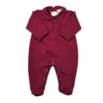Elisabetta Franchi Tutina tinta unita con Logo Bordeaux per Neonata ENTU139 BORDEAUX ELISABETTA FRANCHI 
