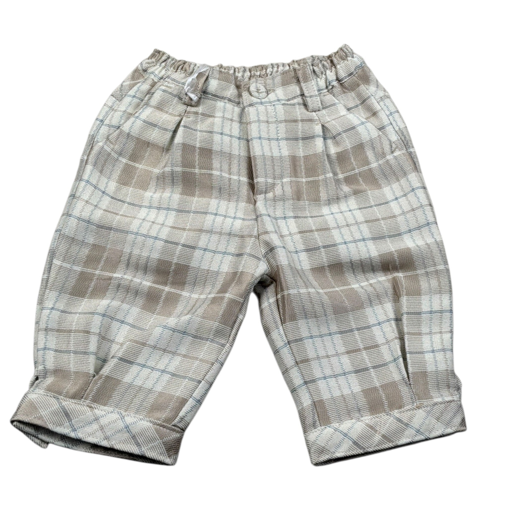 Emanuel Pris Pantalone Fantasia Quadri Beige per Neonato EP109I BEIGE EMANUEL PRIS 