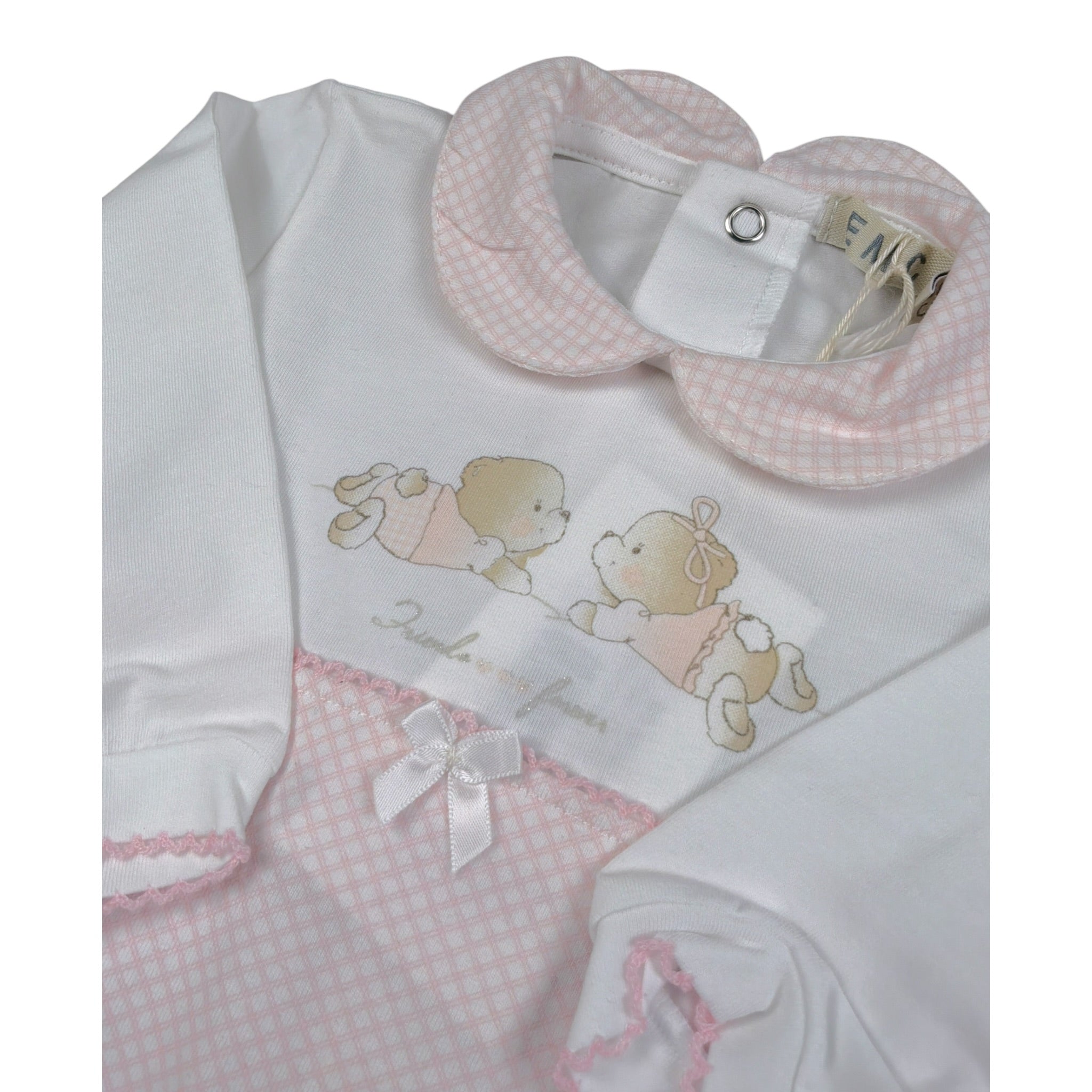 Emc Tutina Bicolore con Stampa Bianco/Rosa per Neonata BQ6024 BIANCO/ROSA EMC 