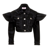 Emilio Pucci Giubbino In Denim tinta unita Nero per Bambina PV2A04 NERO EMILIO PUCCI 