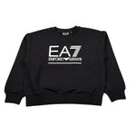 Emporio Armani Felpa Chiuss Girocollo tinta unita con Logo Nero per Bambino 7G000106 NERO EMPORIO ARMANI 