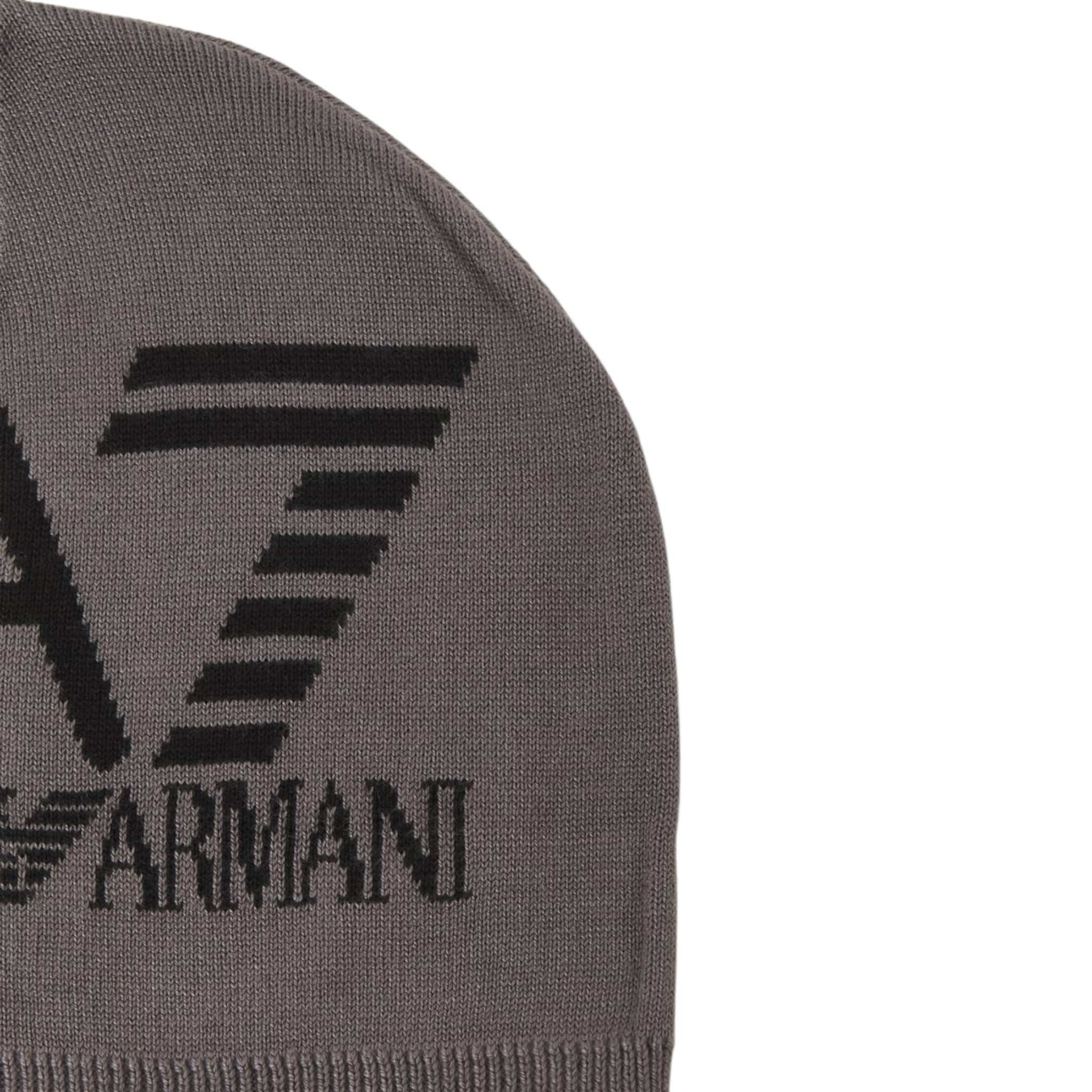 Emporio Armani Cappello tinta unita con Logo Grigio per Bambino 7X000006 GRIGIO EMPORIO ARMANI 