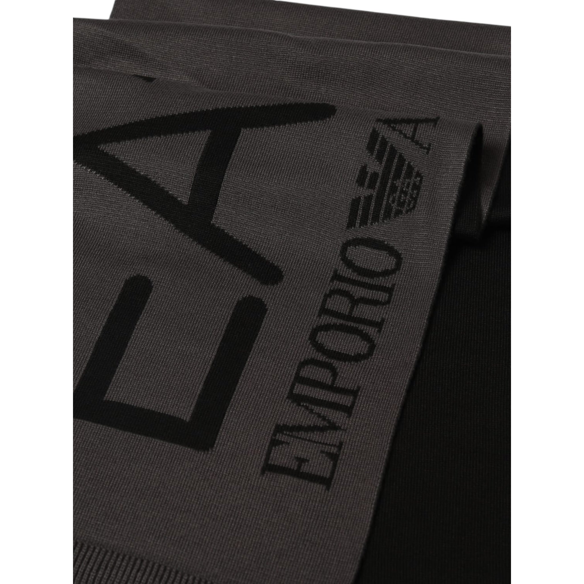 Emporio Armani Sciarpa tinta unita con Logo In Contrasto Grigio per Bambino 7X000007 GRIGIO EMPORIO ARMANI 