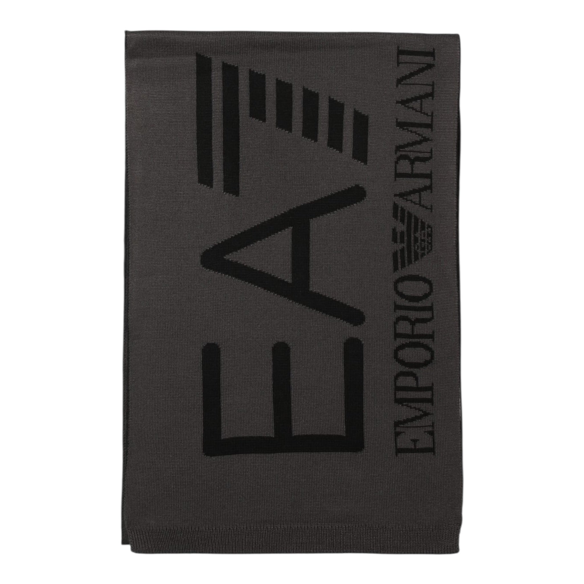 Emporio Armani Sciarpa tinta unita con Logo In Contrasto Grigio per Bambino 7X000007 GRIGIO EMPORIO ARMANI 