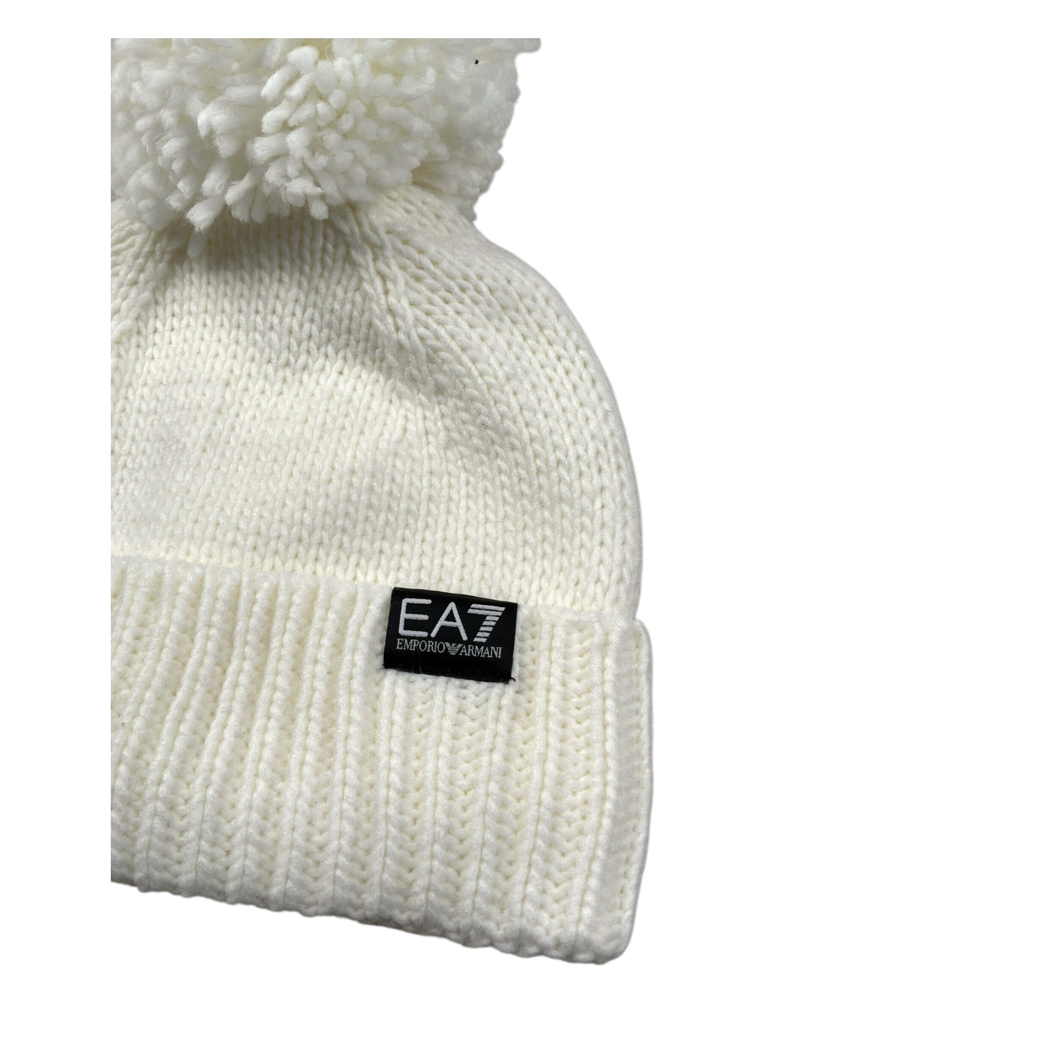 Emporio Armani Cappello tinta unita con Pon Pon Panna per Bambino 7Y000045 PANNA EMPORIO ARMANI 