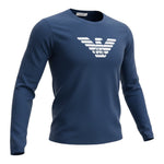 Emporio Armani Shirt tinta unita Girocollo con Logo Blu per Neonato 8NHTN6 BLU EMPORIO ARMANI 