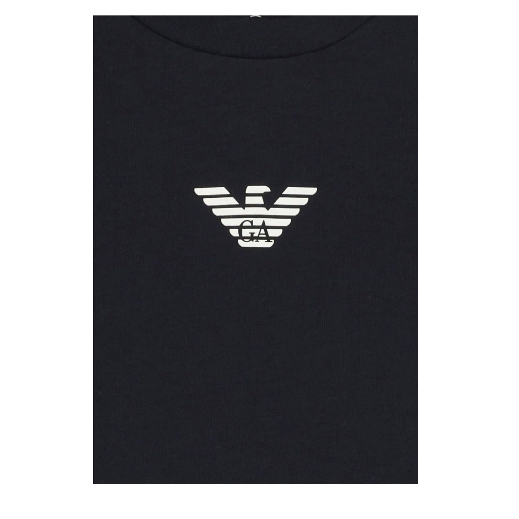 Emporio Armani Shirt Girocollo tinta unita con Logo Blu per Neonato EB00418 BLU EMPORIO ARMANI 